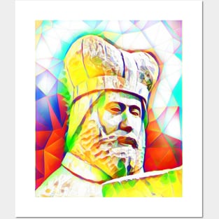 Geoffrey of Monmouth Golden Colourful Portrait | Geoffrey of Monmouth Artwork 11 Posters and Art